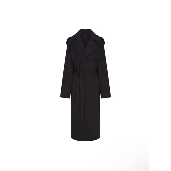 NWT Skims Boyfriend Fleece Oversized Trench Coat Size Small Washed Black Onyx - Picture 3 of 8